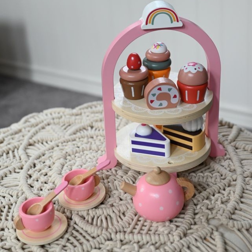 Wooden tea playset